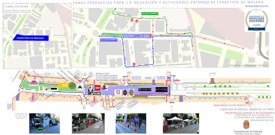 map activities granada Sunday Car Free Day Chana